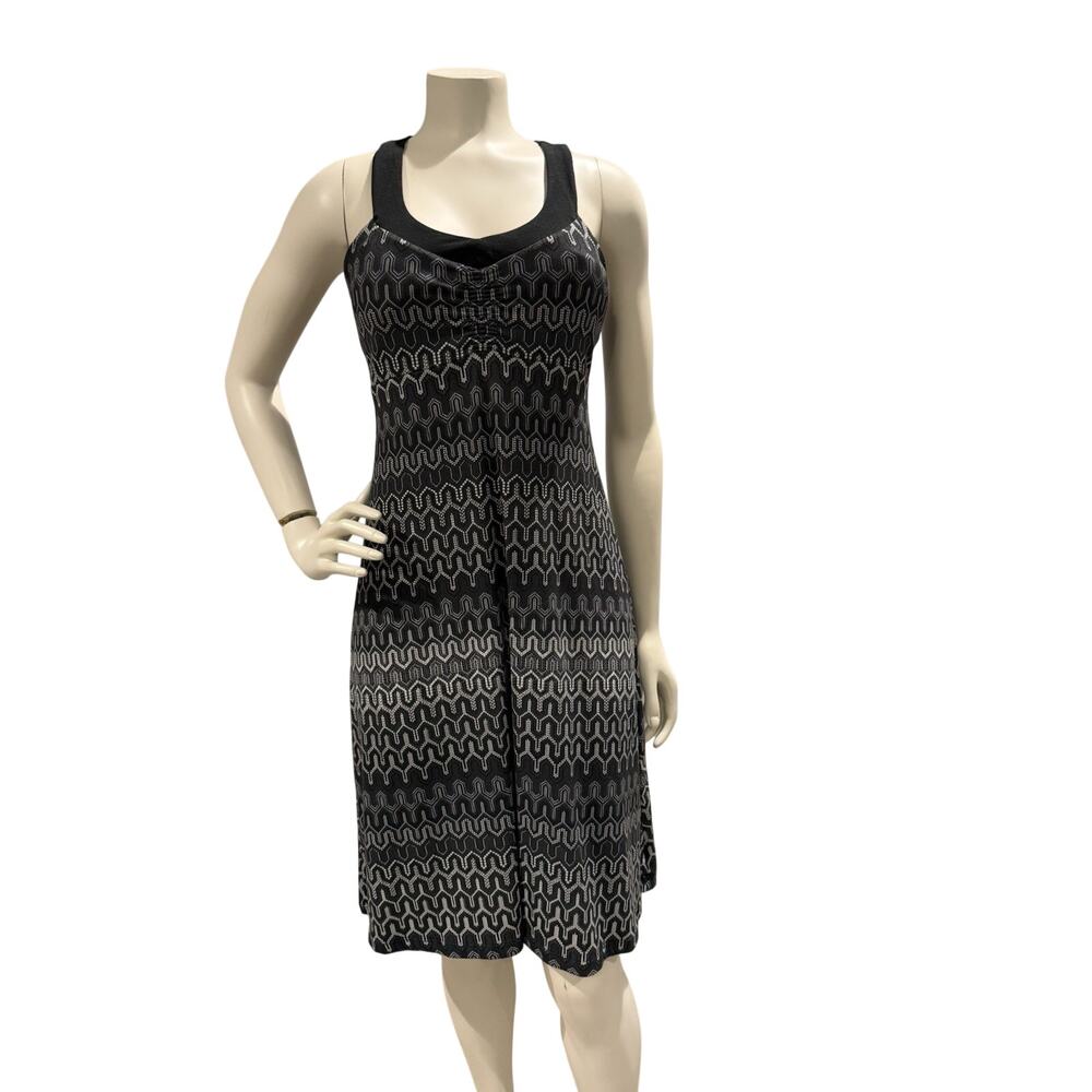 Prana Dress Womens Sz S Gray Geometric Halter Built In Bra Athleisure Gorpcore